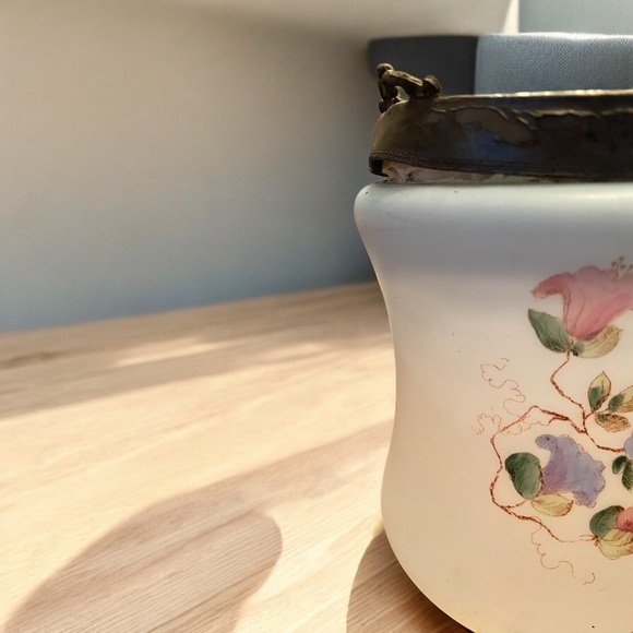 Antique Bristol Glass Biscuit Jar - Picture 9 of 10